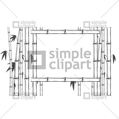 400x400 Bamboo Frame Vector Image