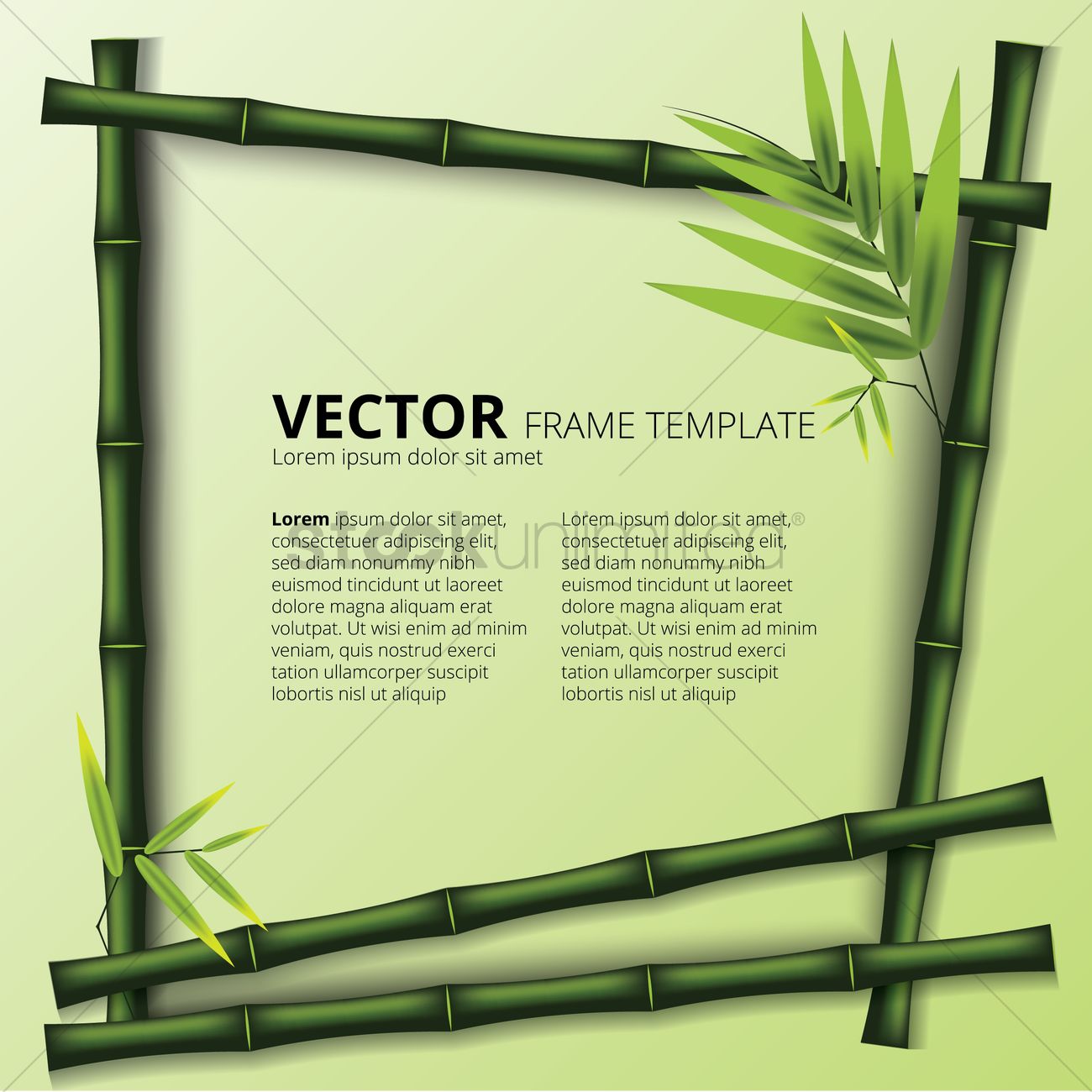 1300x1300 Bamboo Frame Vector Image