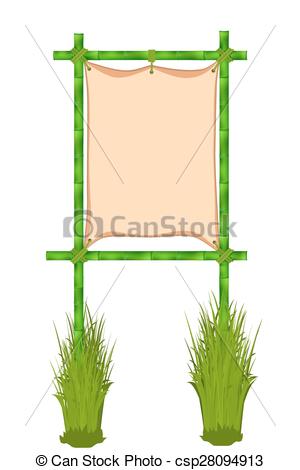 300x470 Bamboo Frame. Vector Illustration Isolated On White Background.