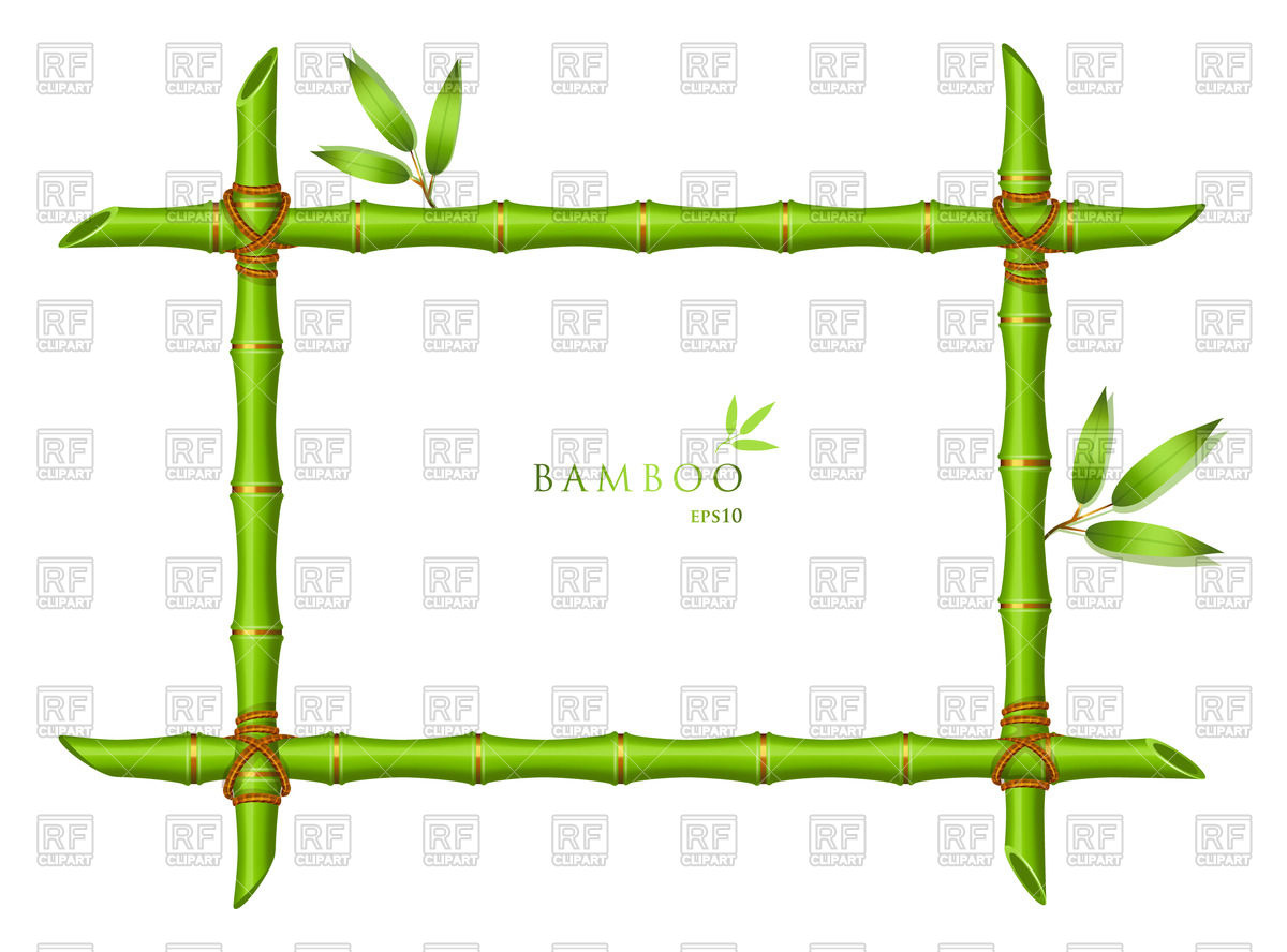 1200x888 Bamboo Green Frame With Leaves Vector Image Vector Artwork Of