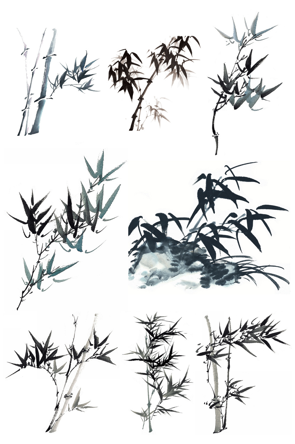 1024x1540 Ink Landscape Bamboo Vector Graphic Icon Free Download Pikbest