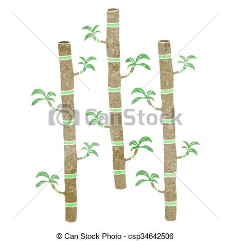 449x470 Freehand Drawn Retro Cartoon Bamboo.