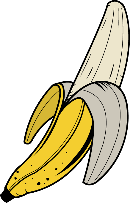 437x684 Banana Clipart Vector
