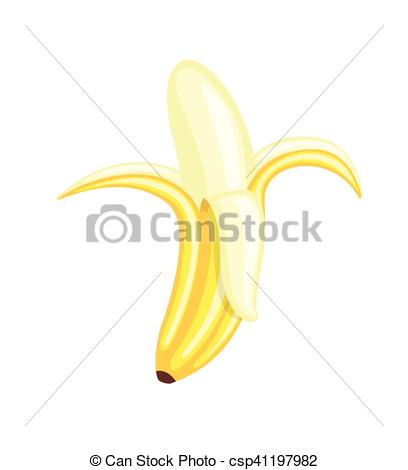 408x470 Banana With Peel Vector Illustration.
