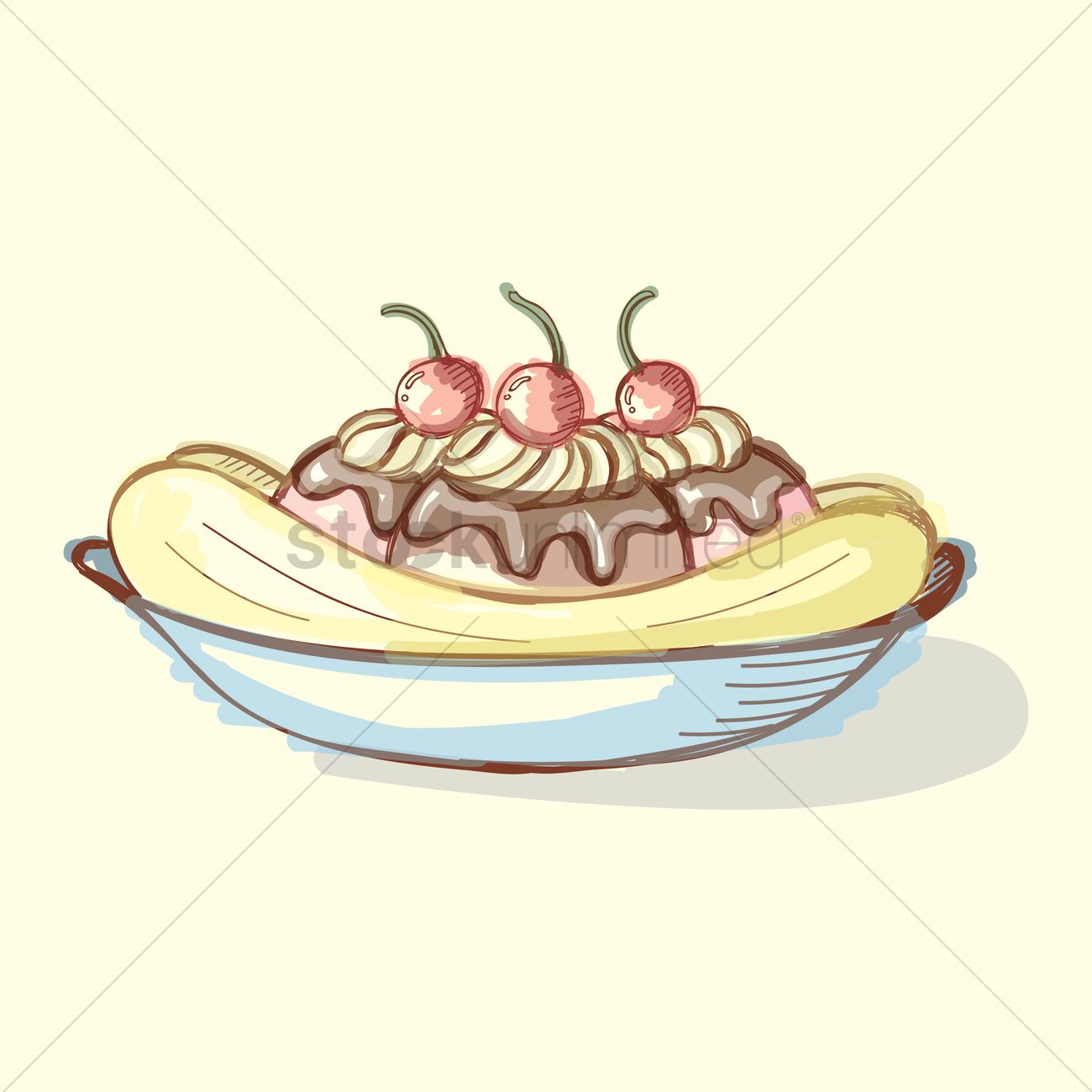 1300x1300 Banana Split Vector Image