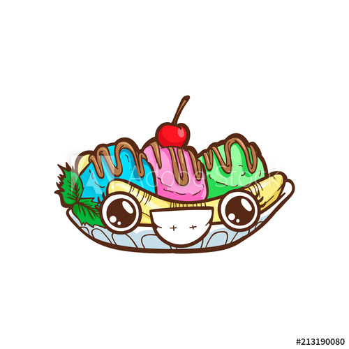 500x500 Banana Split Vector Illustration