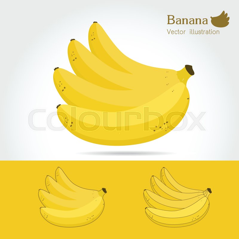 800x800 Banana Vector Icon Cartoon Style Isolated On White Yellow