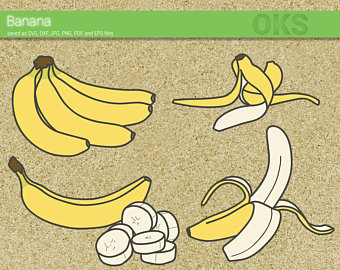 340x270 Banana Vector Art Etsy