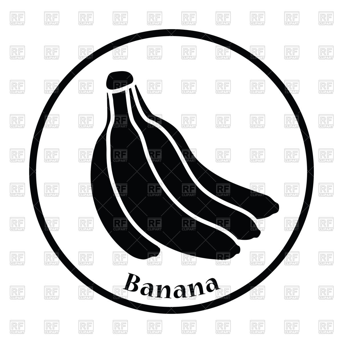 1200x1200 Thin Circle Design Icon Of Banana Vector Image Vector Artwork Of