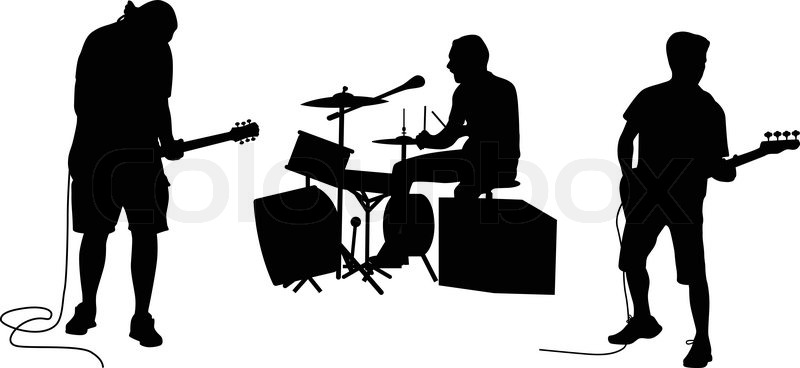 800x368 Music Band Silhouette Vector Stock Vector Colourbox