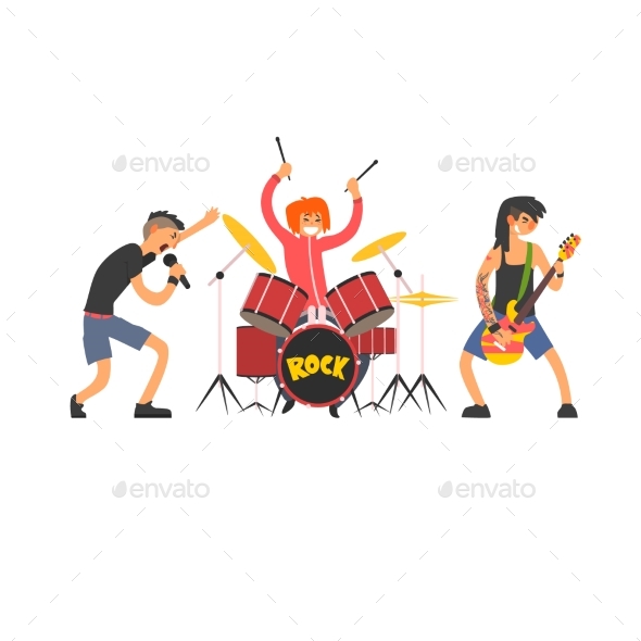 590x590 Rock Band Vector Illustration By Top Vectors Graphicriver
