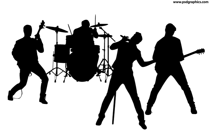 720x480 Rock Band Silhouette Vector Psdgraphics