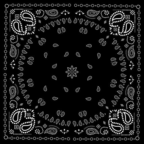 500x500 Black With White Bandana Patterns Design Vector 01 In 2018