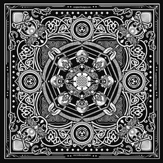 236x236 Black With White Bandana Patterns Design Vector 02 Bandanas
