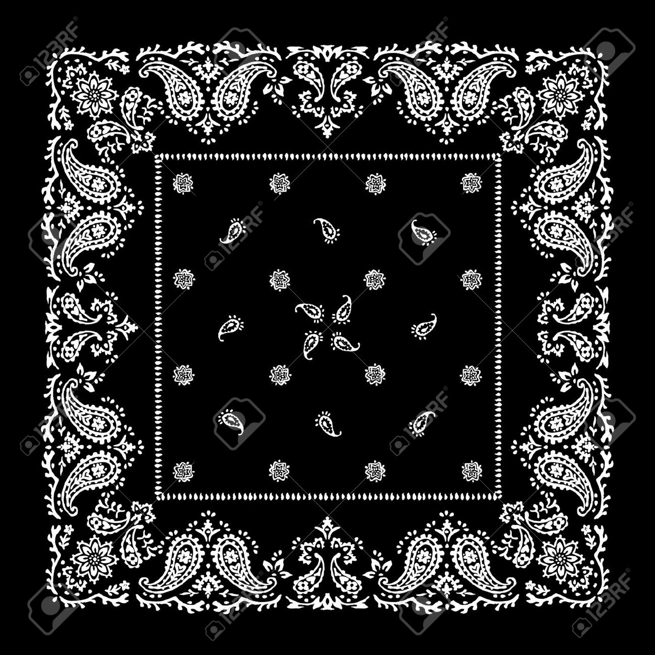 1300x1300 Bandana Pattern Clipart Black And White