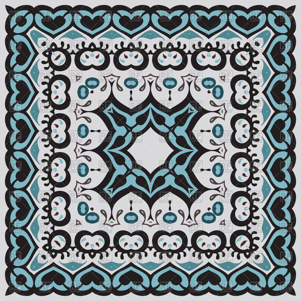 1200x1200 Ethnic Ornament For Bandana Vector Image Vector Artwork Of