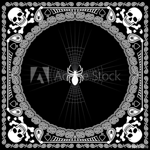 500x500 Bandana Pattern Skull And Spider