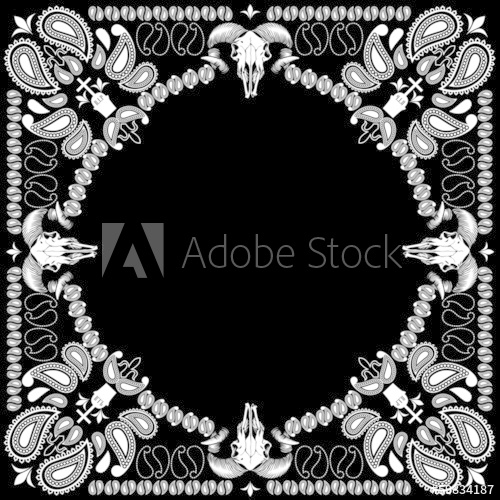500x500 Bandana Pattern With Goat Skull