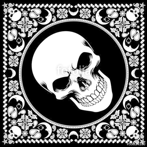 500x500 Bandana Pattern With Skull Stock Image And Royalty Free Vector