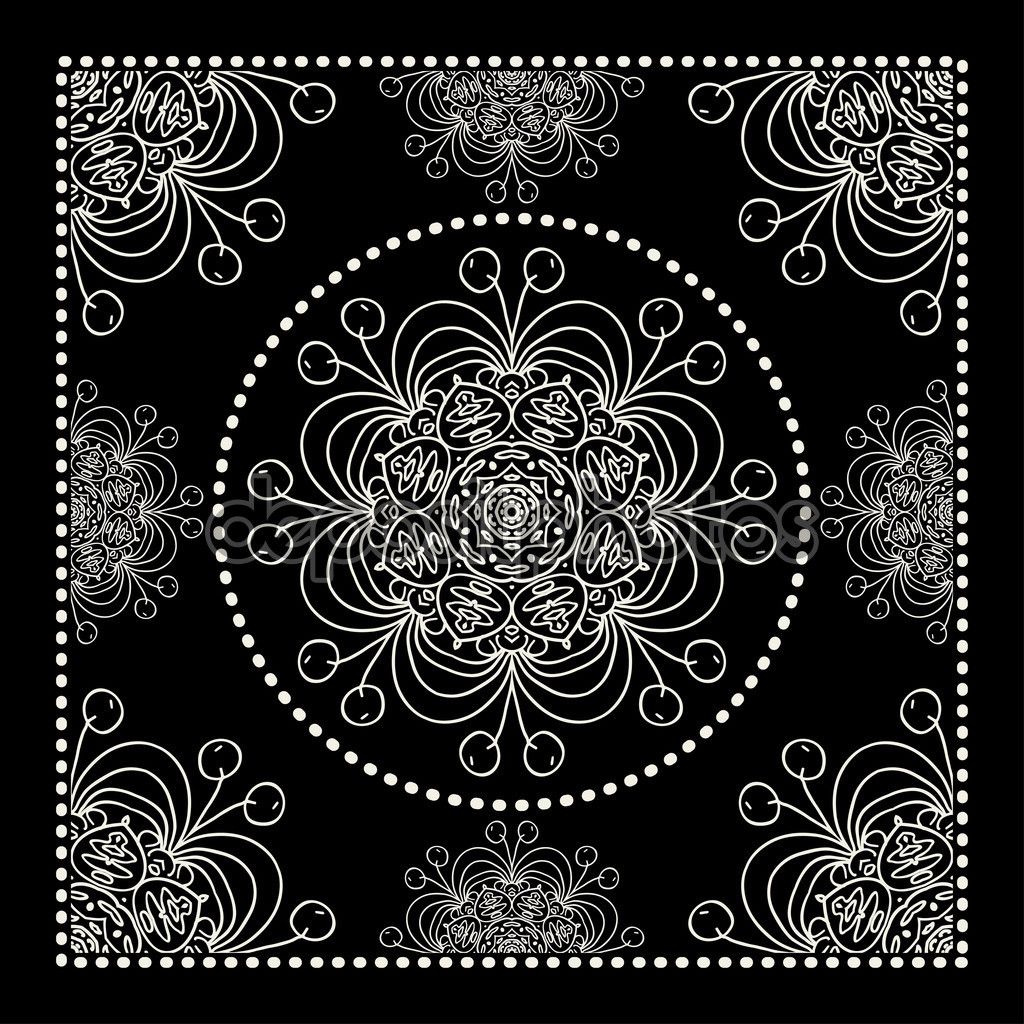 1024x1024 Abstract Black Bandana Print Vector By Ilonitta Backgrounds