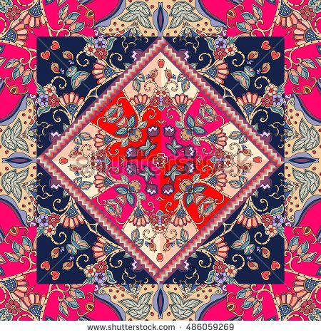 450x470 Bandana Napkins Lovely Tablecloth With Birds And Flowers Beautiful