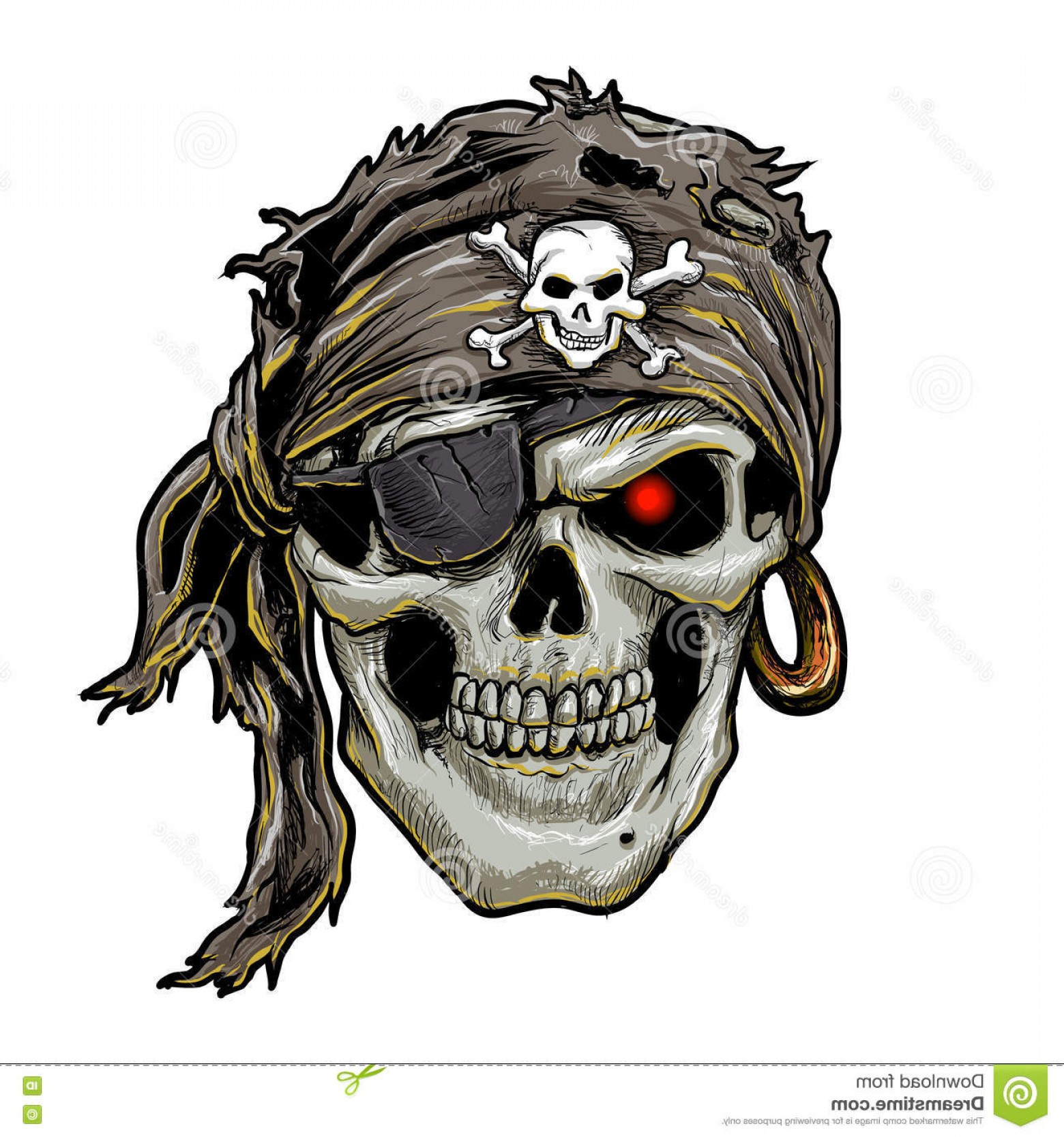 1560x1668 Stock Illustration Pirate Skull Black Bandana Skull Art Vector