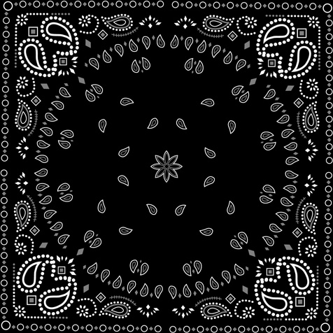 476x476 Black With White Bandana Patterns Design Vector Free Vector In