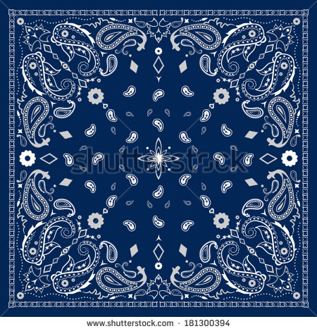 450x470 Blue Bandana Pattern Clipart