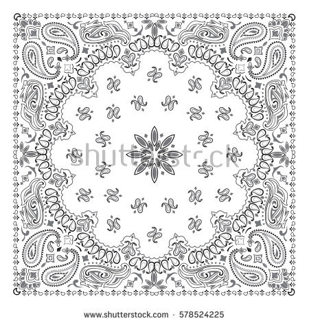 450x470 Collection Of Bandana Pattern Clipart Black And White High