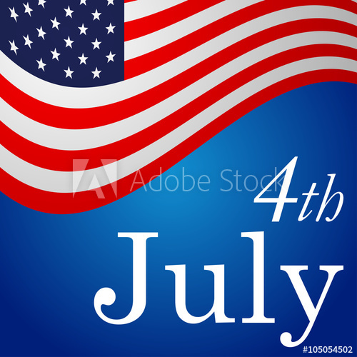 500x500 Icono Plano 4th July En Bandera Usa