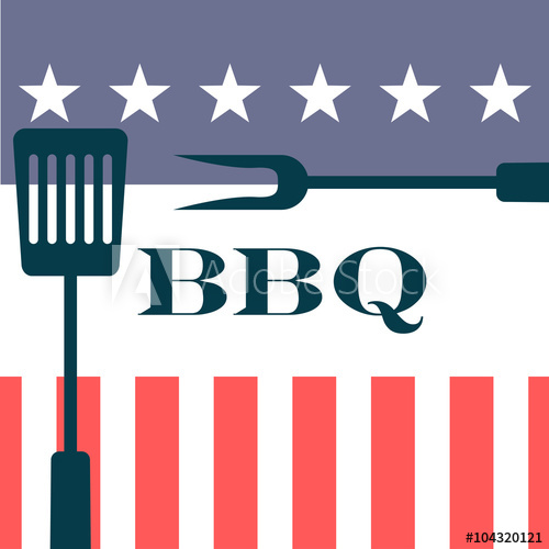 500x500 Icono Plano Bbq Sobre Bandera De Usa