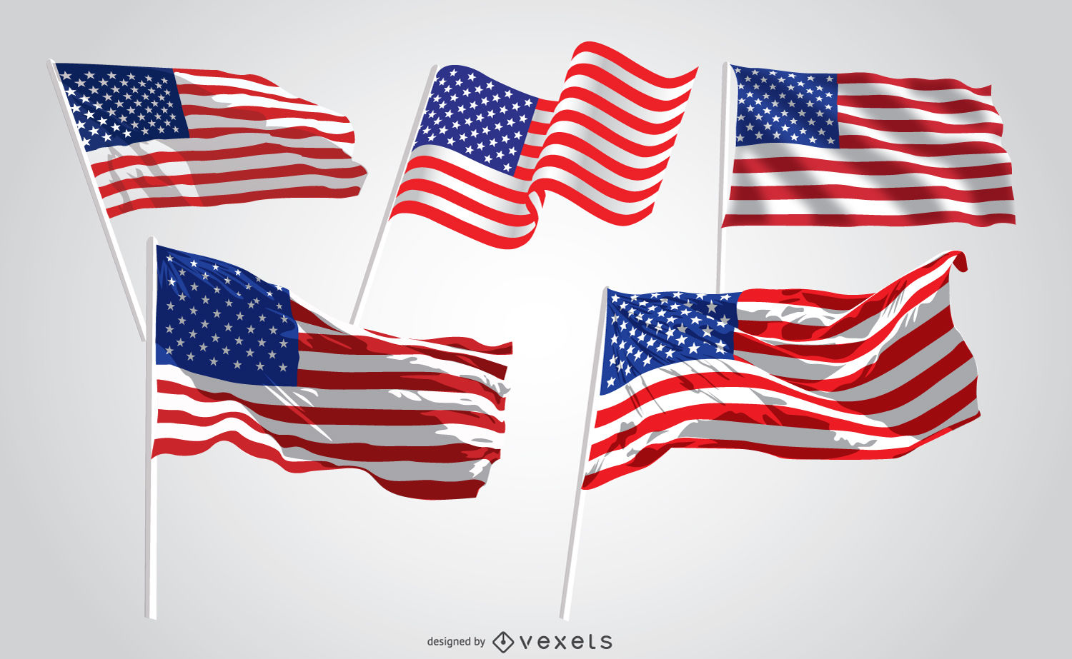 1500x923 5 United States Waving Flags