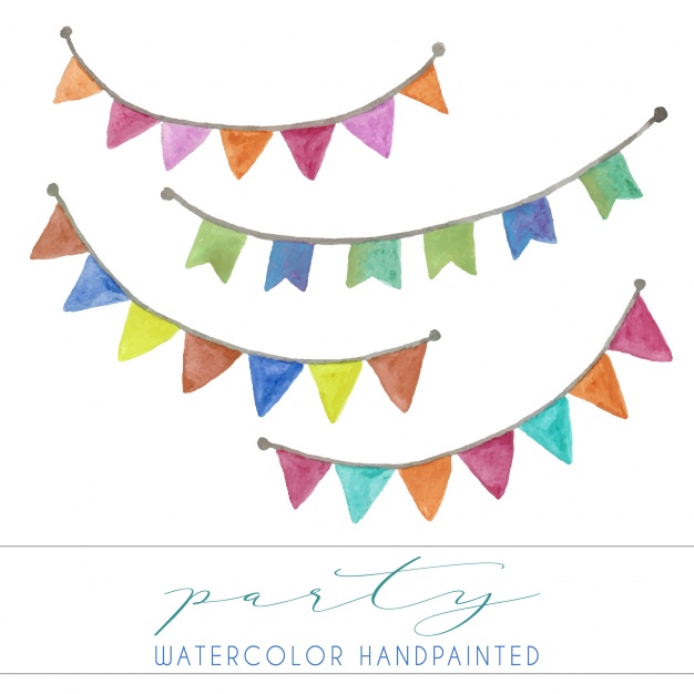 626x626 Watercolor Pennants Collection Vector Free Download