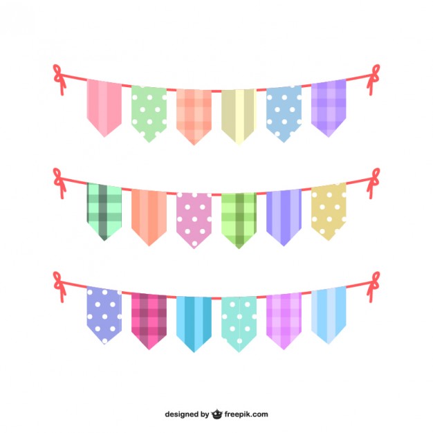 626x626 Colorful Bunting Set Vector Free Download