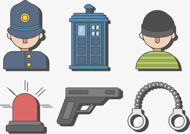 650x459 Police And Bandit Vector, Thief, Warning Light, Pistol Png And