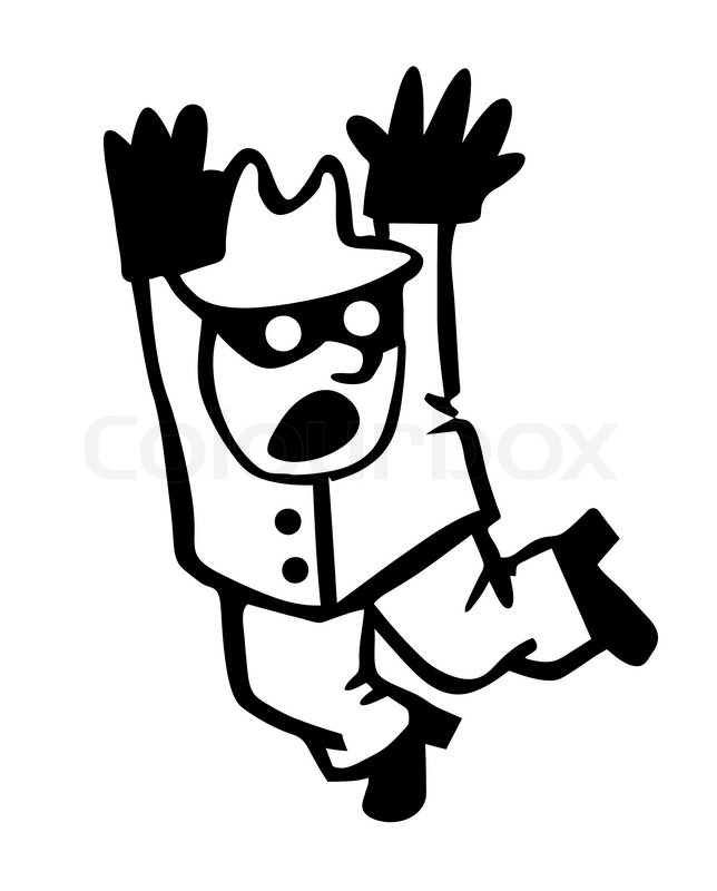 644x800 Vector Illustration Arrested Bandit On White Background Stock