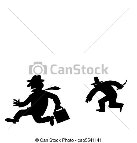 450x470 Vector Silhouette Bandit On White Background .
