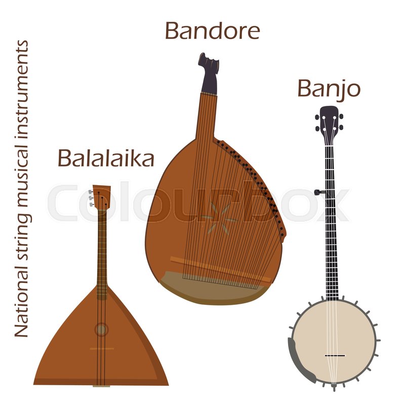 800x800 Vector Set Of National String Musical Instruments Balalaika