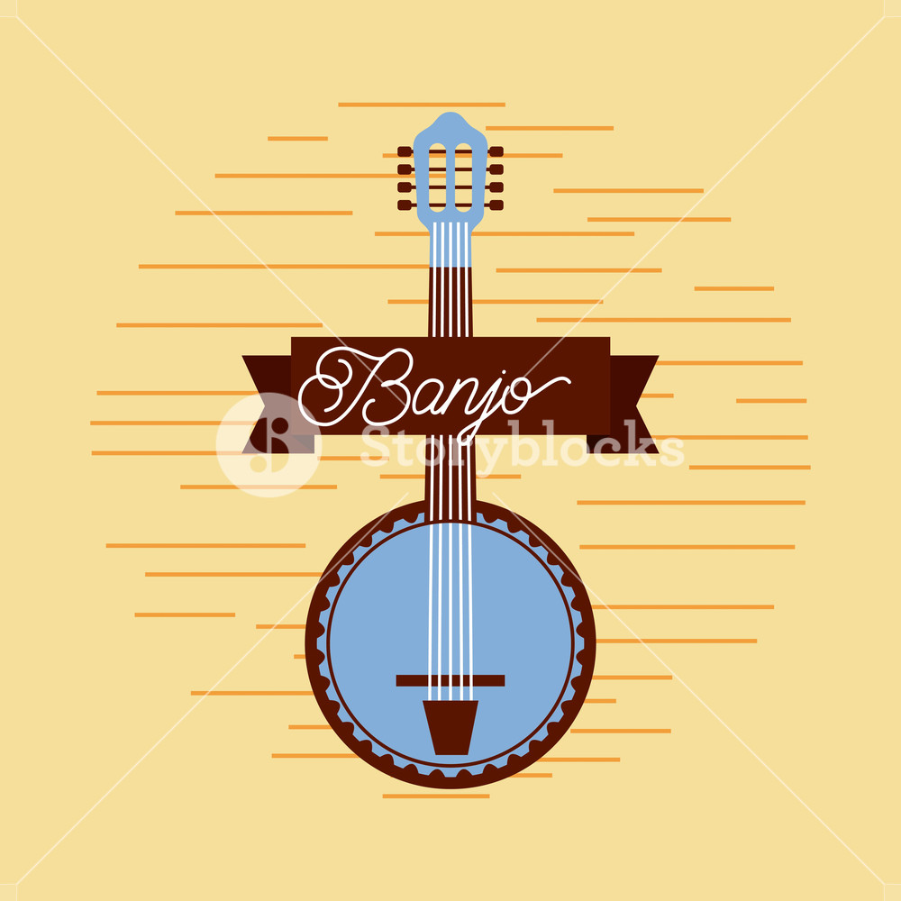 1000x1000 Banjo Jazz Instrument Musical Festival Celebration Vector