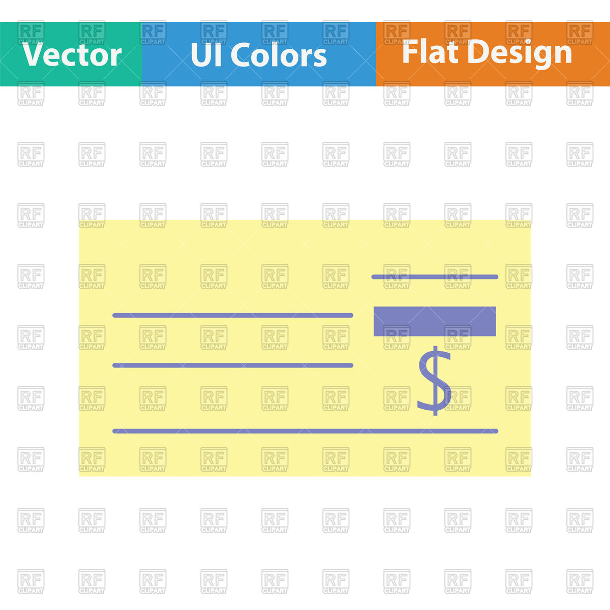 1200x1200 Bank Check Icon, Flat Color Desig Vector Image Vector Artwork Of