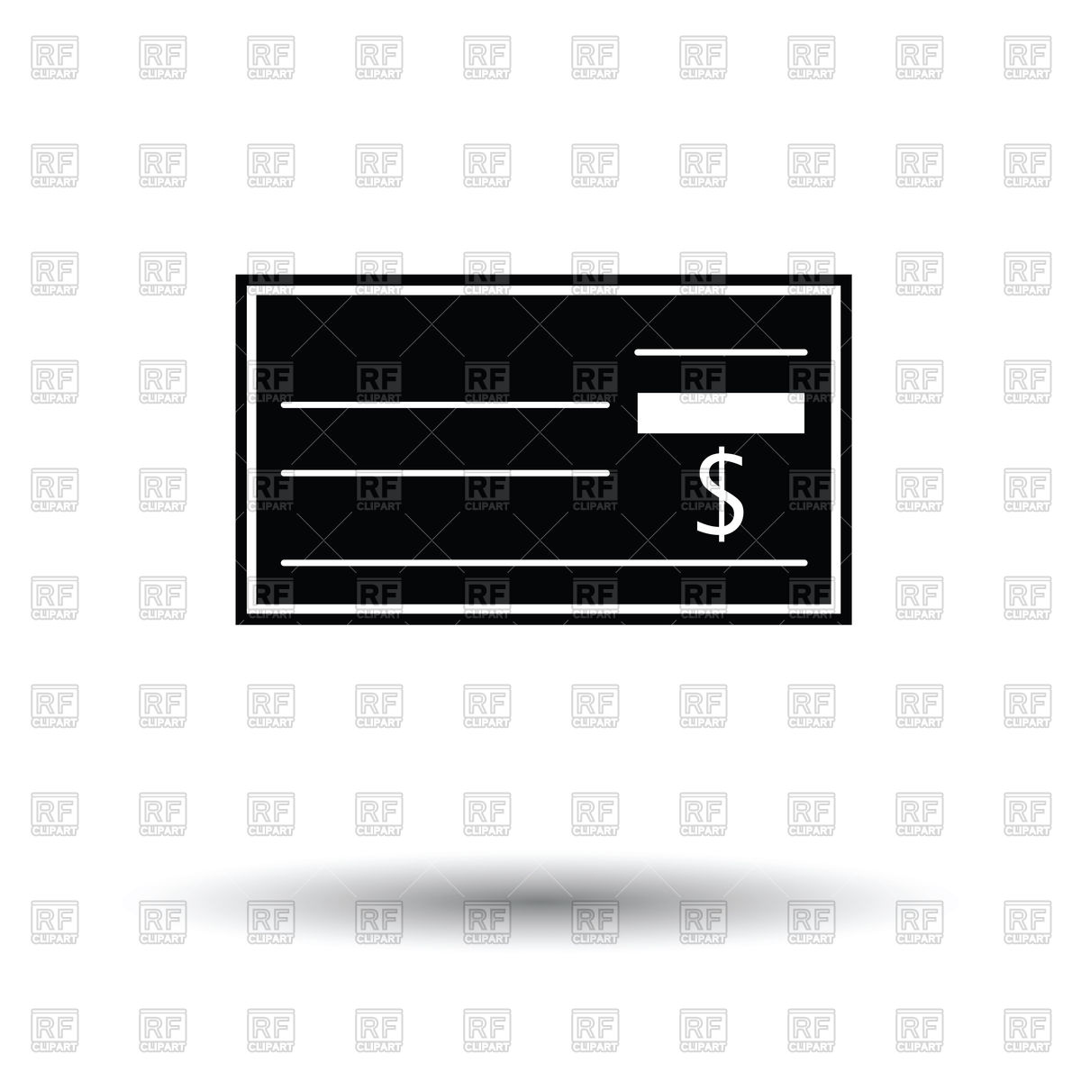 1200x1200 Bank Check Icon With Shadow Design Vector Image Vector Artwork