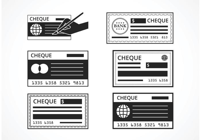 700x490 Black Blank Check Vector Set