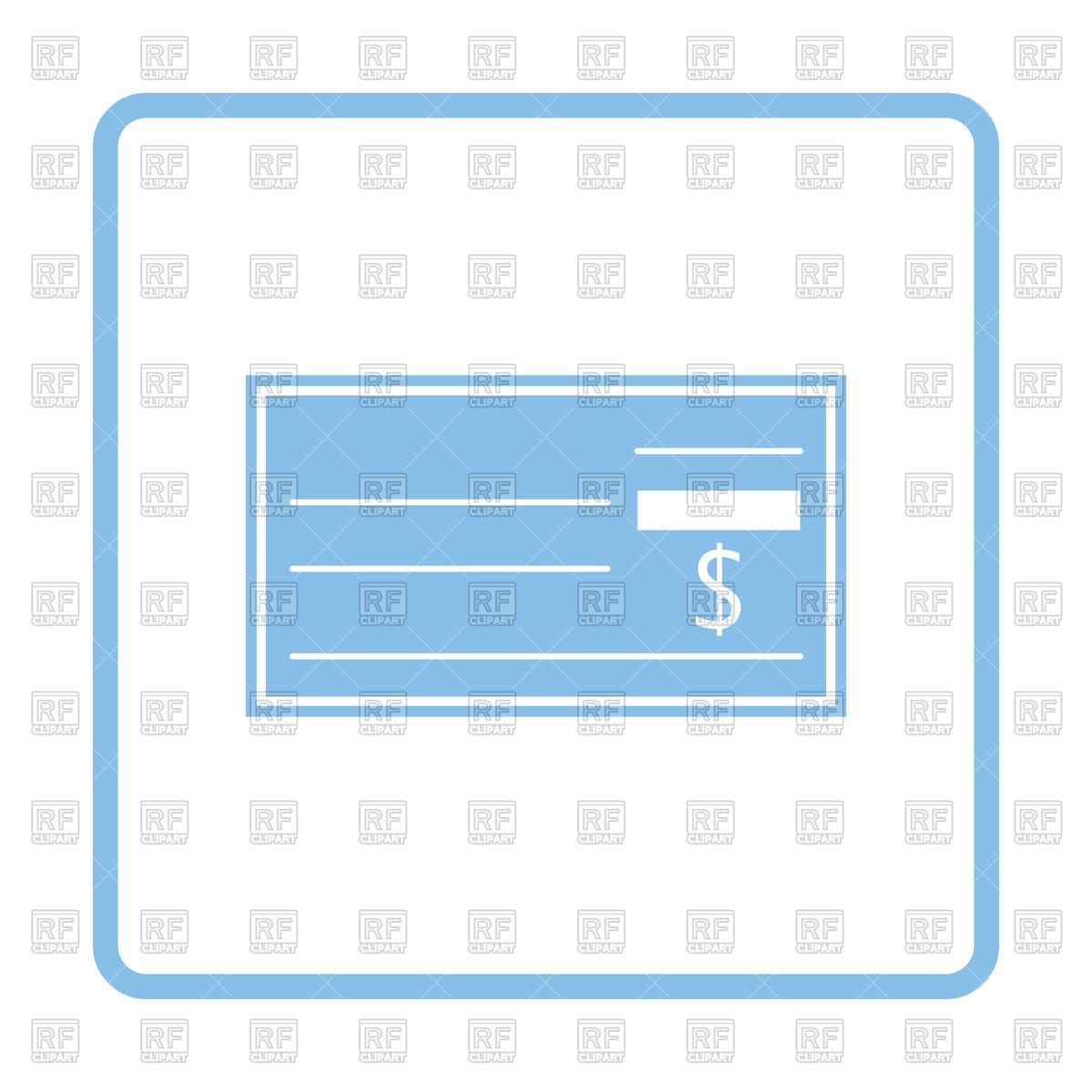 1200x1200 Blue Frame Design Of Bank Check Icon Vector Image Vector Artwork