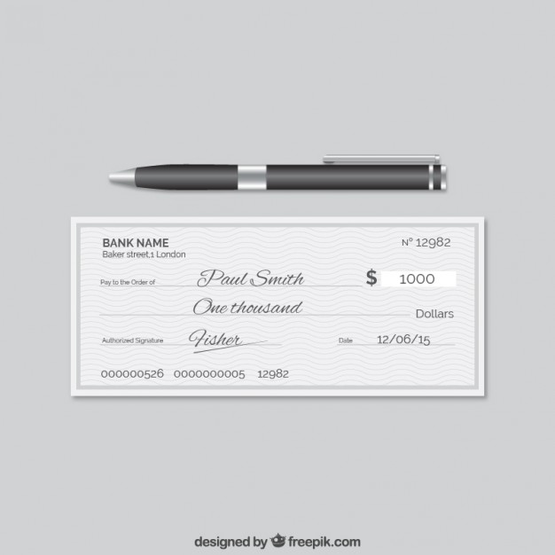 626x626 Elegant Bank Cheque Vector Free Download