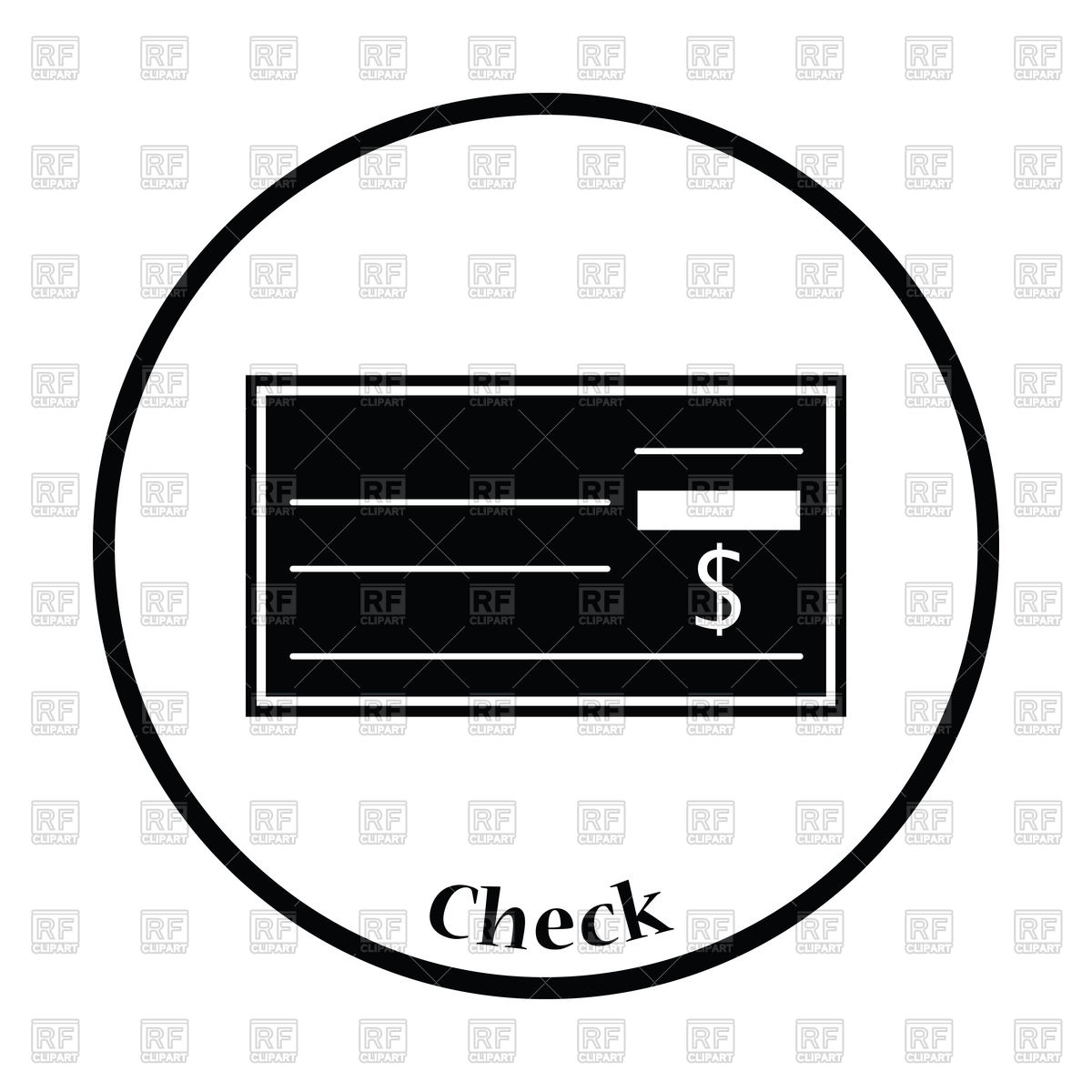 1200x1200 Thin Circle Design Of Bank Check Icon Vector Image Vector