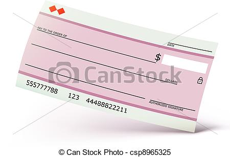 450x307 Vector Illustration Of Bank Check Isolated On The White Background.