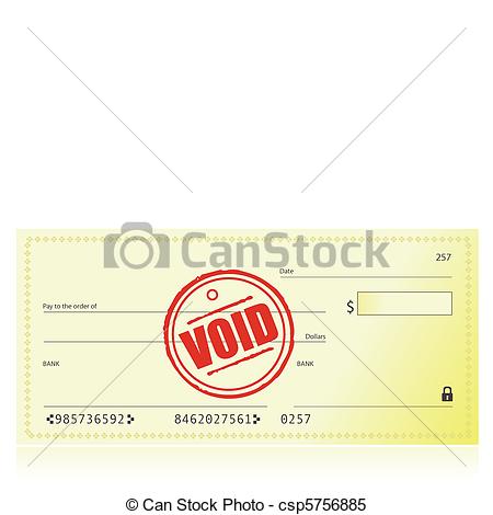 450x470 Void Bank Check Illustration Isolated Over A White... Clipart