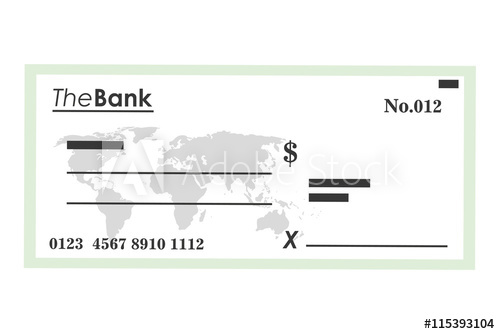 500x334 Flat Design Bank Check Icon Vector Illustration
