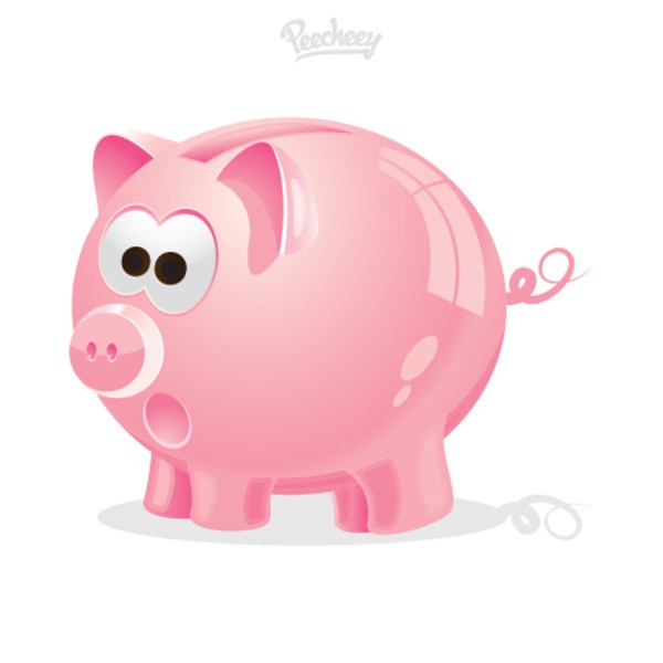 600x600 Pink Piggy Bank Icon Free Vector 123freevectors