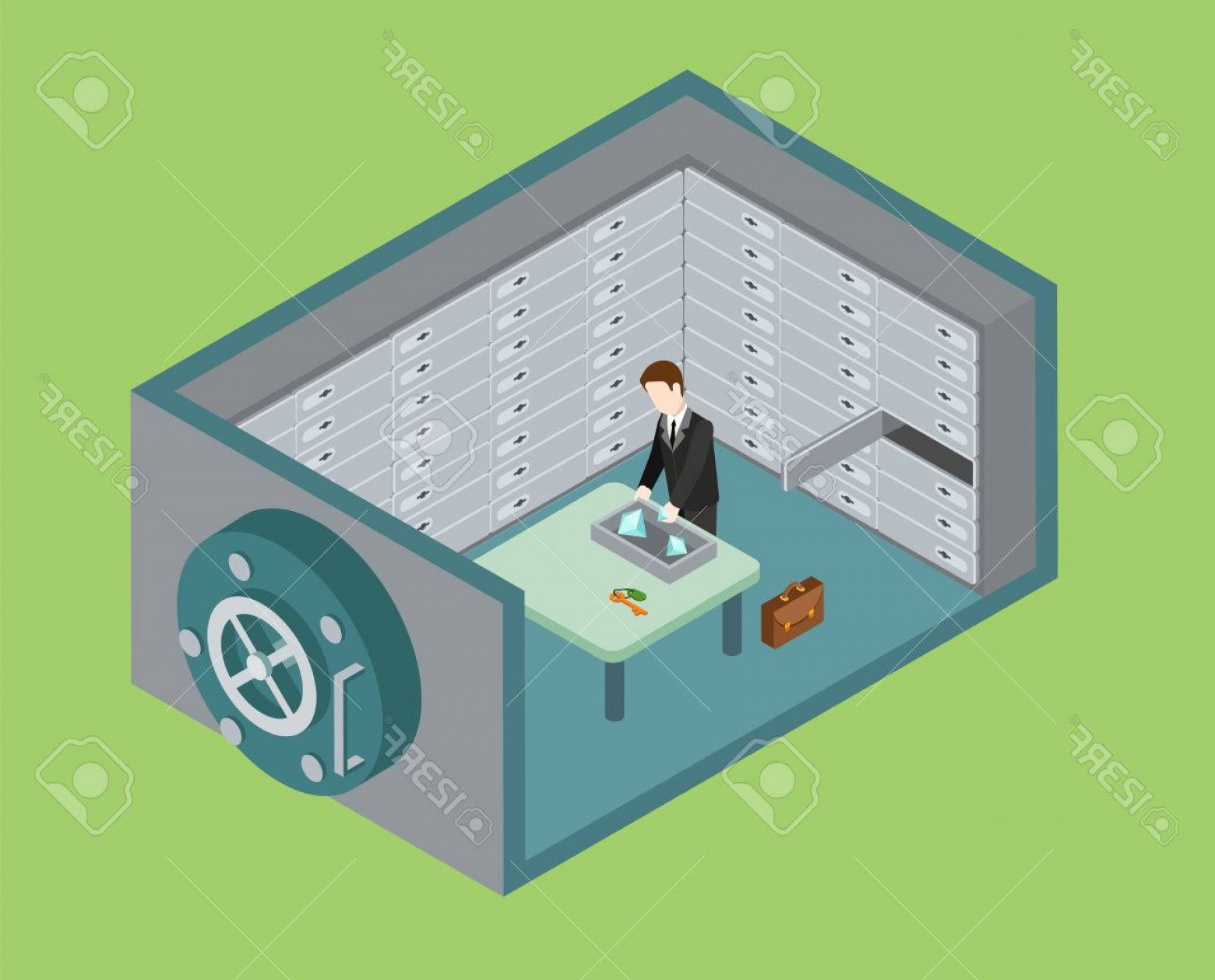 1560x1258 Photostock Vector Flat D Web Isometric Bank Vault Safe Depository